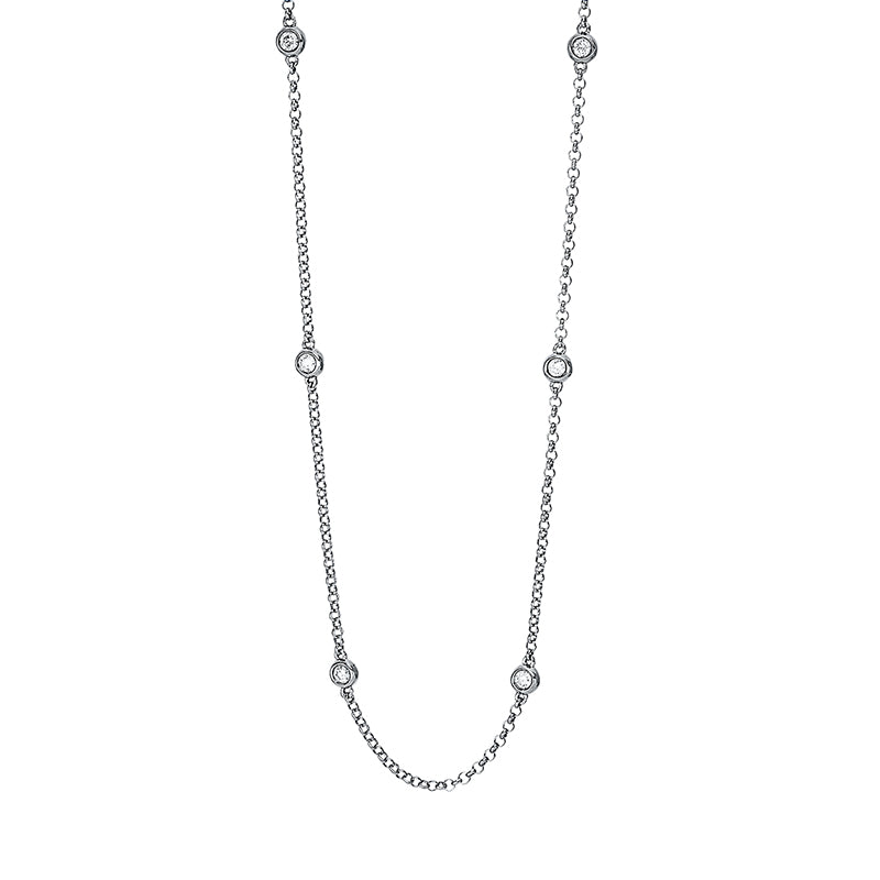 Collier Zarge 18 kt WG, mit ZÖ 50 cm