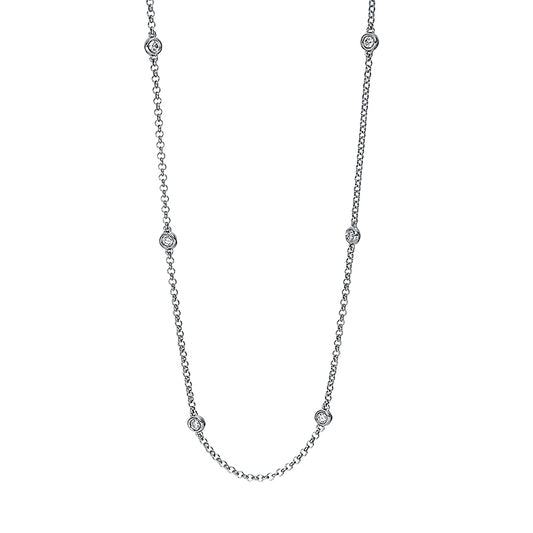 Collier Zarge 18 kt WG, mit ZÖ 40 cm