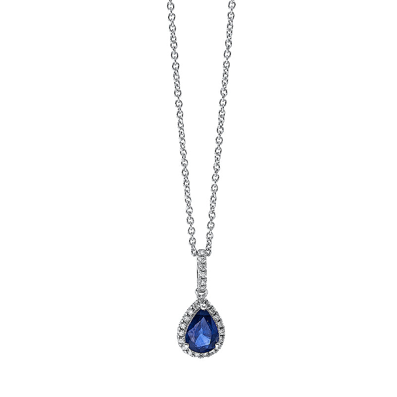 Necklace 18 kt WG teardrop, with eyelet