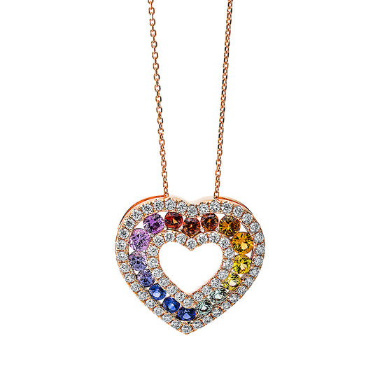 Necklace 18 kt rose gold heart