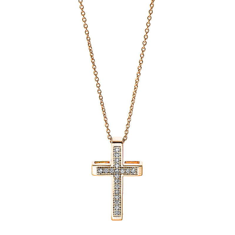 Necklace 18 kt RG cross