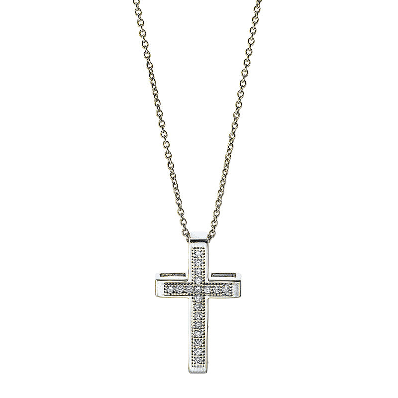 Collier 18 kt WG Kreuz