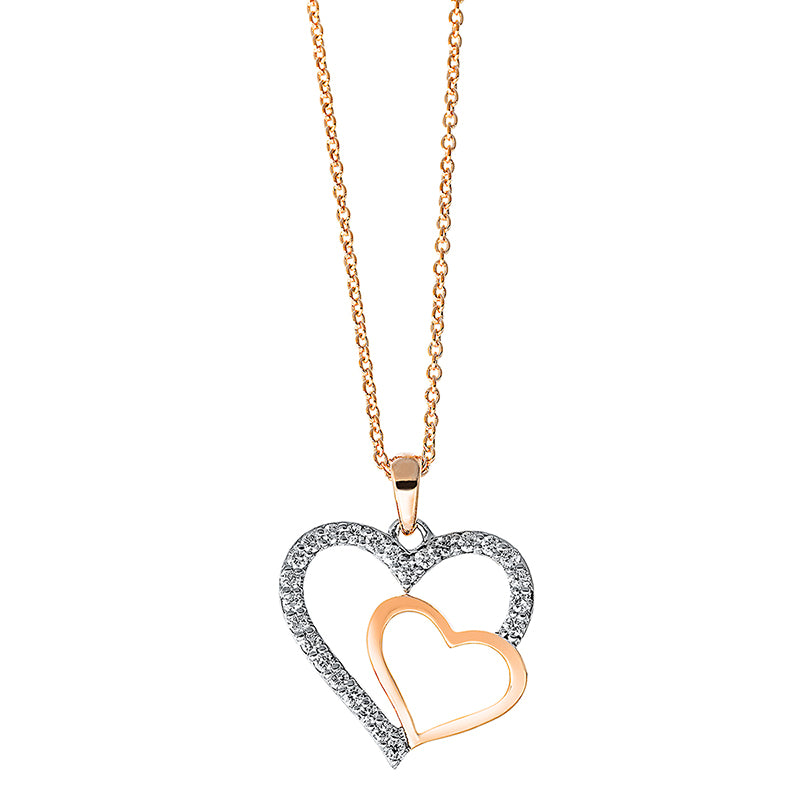 Necklace 18 kt rose gold heart