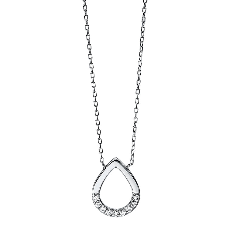 Necklace 18 kt WG teardrop, with ZÖ 38 cm &amp; 36.8 CM