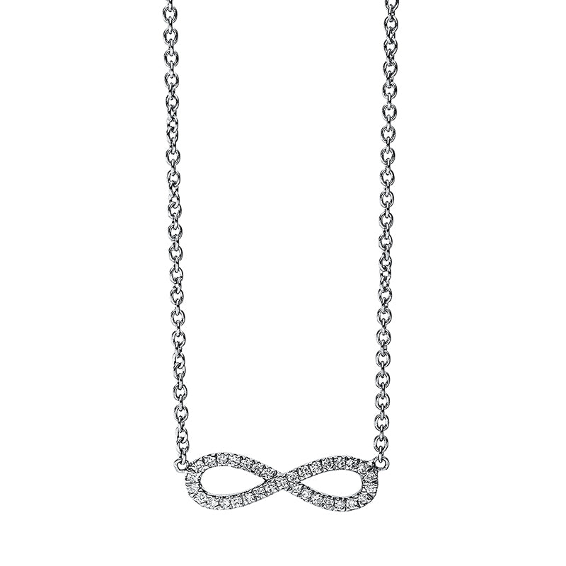 Necklace 18 kt WG Infinity, with ZO 41 cm &amp; 40 cm