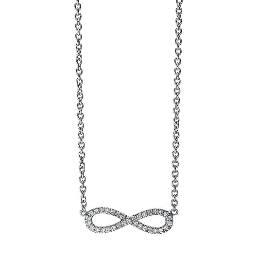 Collier 18 kt WG Infinity, mit ZÖ 41 cm & 40 cm