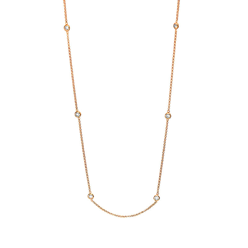 Collier 18 kt RG, mit ZÖ 42.5 cm