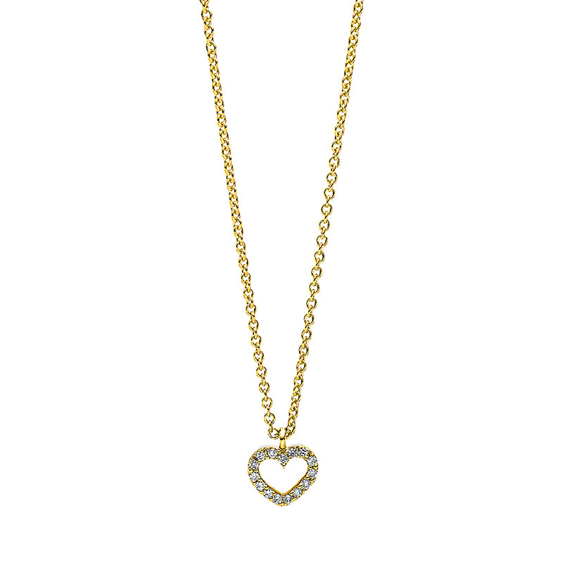 Necklace 18 kt gold heart, with eyelet