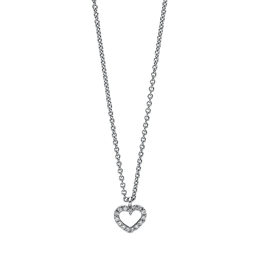 Necklace 18 kt WG heart, with eyelet