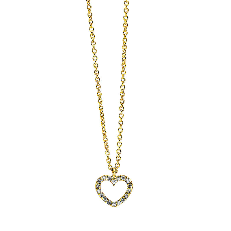 Necklace 18 kt gold heart, with eyelet