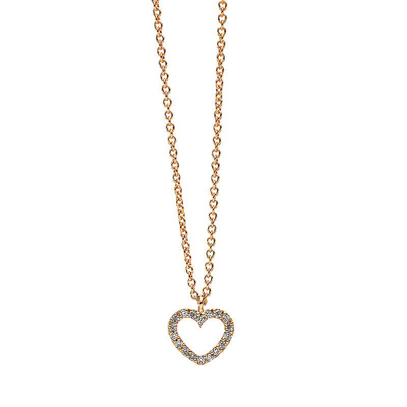 Necklace 18 kt RG heart, with eyelet