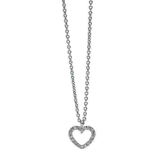 Necklace 18 kt WG heart, with eyelet