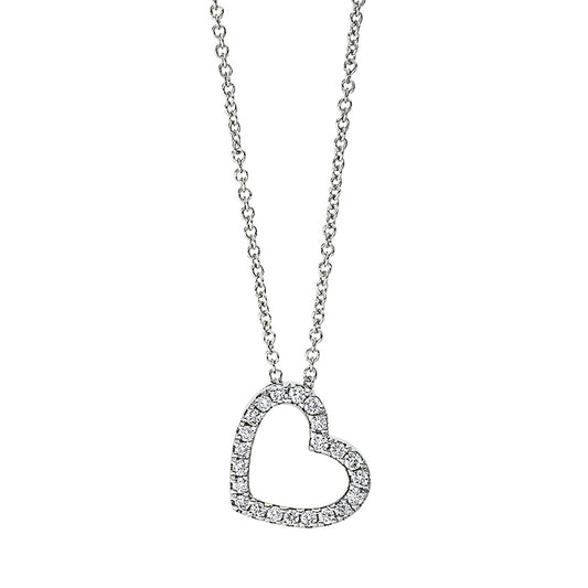 Necklace 18 kt WG heart, with ZÖ 40 cm