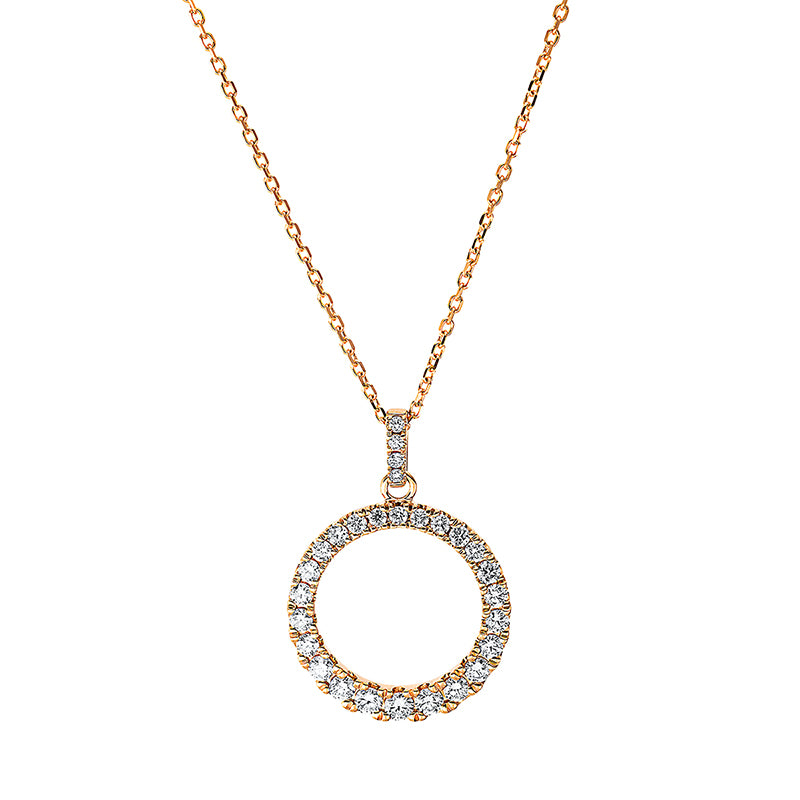 Necklace 14 kt RG circle, with eyelet