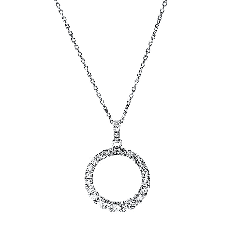 Necklace 14 kt WG circle, with eyelet