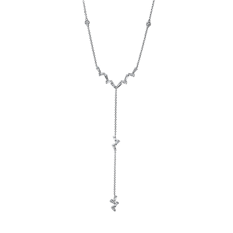 Collier 18 kt WG, mit ZÖ 45.7 cm + 48.3 cm