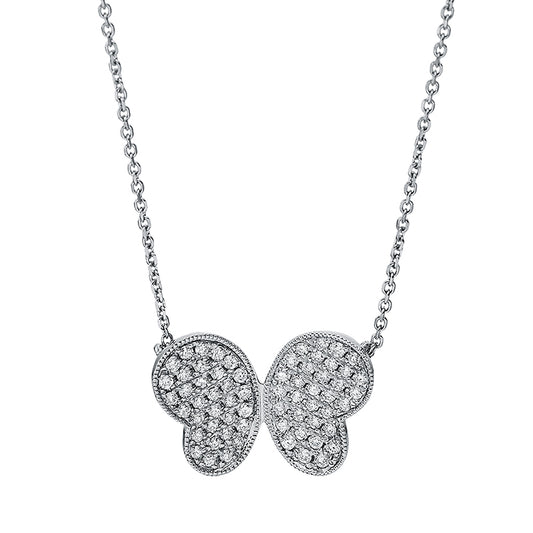 Necklace 18 kt WG butterfly