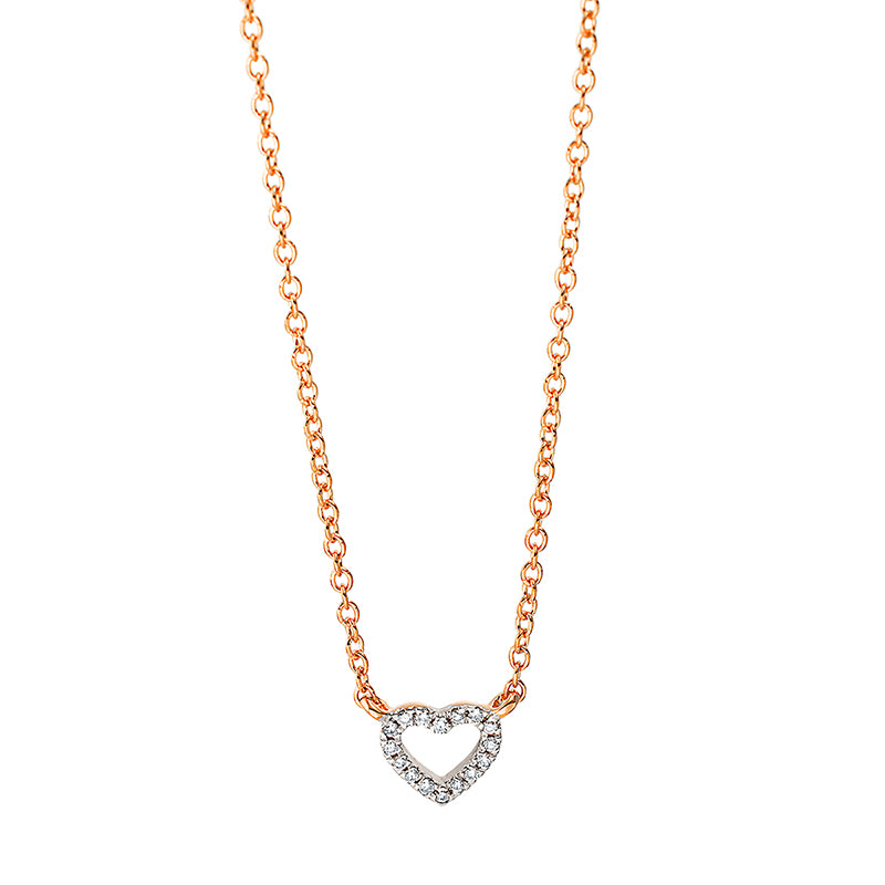 Necklace 18 kt rose gold heart