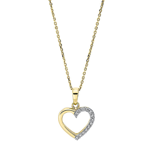 Necklace 18 kt gold heart, with eyelet