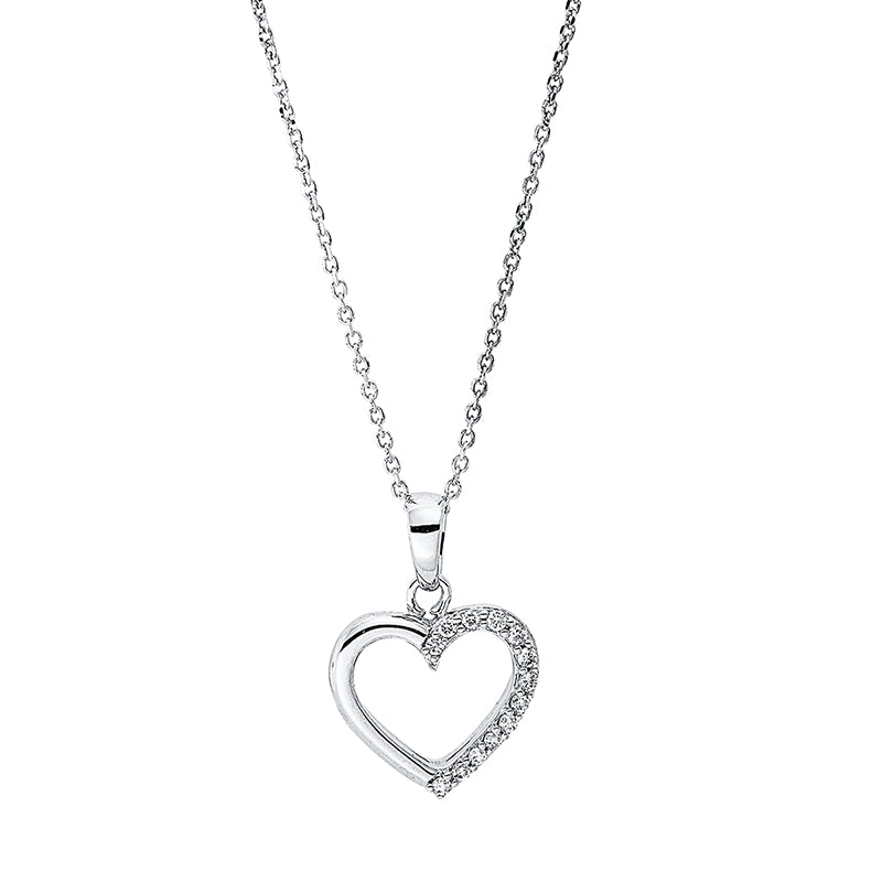 Necklace 18 kt WG heart, with eyelet