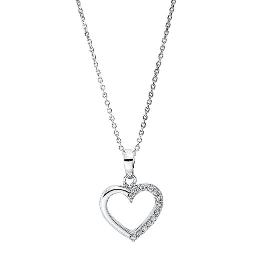 Necklace 18 kt WG heart, with eyelet