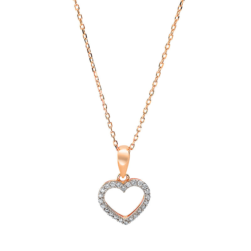 Necklace 18 kt rose gold heart