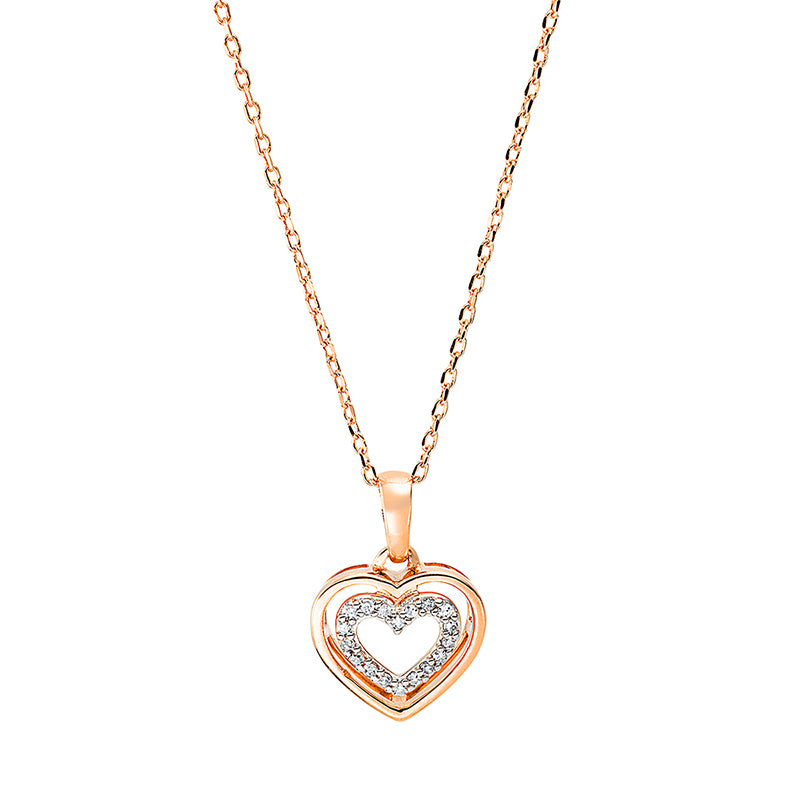 Necklace 18 kt rose gold heart