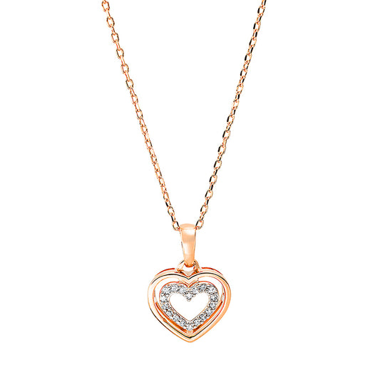 Necklace 18 kt rose gold heart