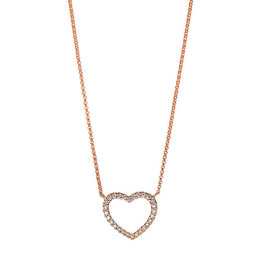 Necklace 18 kt rose gold heart