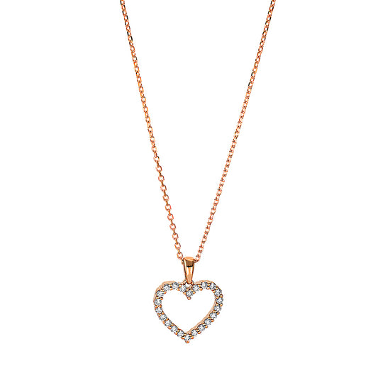 Necklace 18 kt rose gold heart