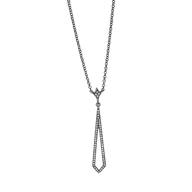 Necklace 18 kt WG, black rhodium-plated