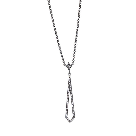 Necklace 18 kt WG, black rhodium-plated