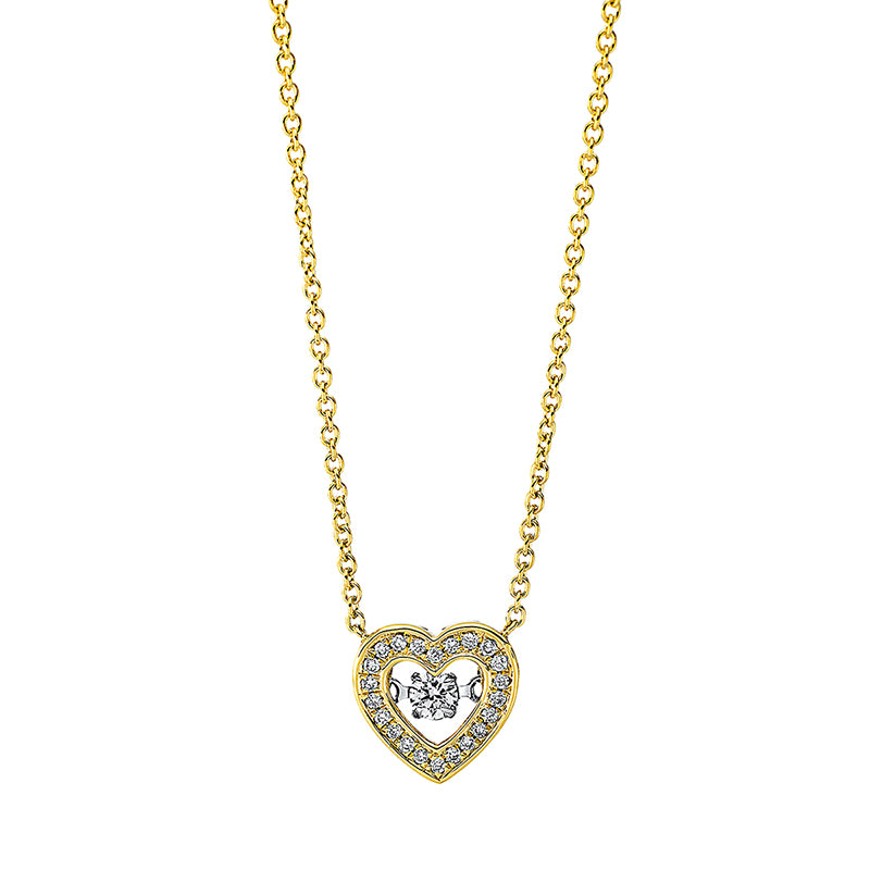 Necklace 18 kt GG+WG heart, with CÖ 40 cm + 42.5 cm