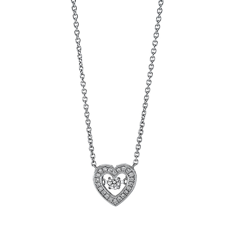 Necklace 18 kt WG heart, with CÖ 40 cm + 42.5 cm