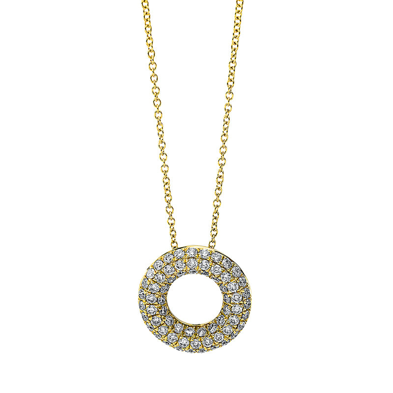 Necklace 18 kt gold circle, with ZÖ 40 cm + 42.5 cm