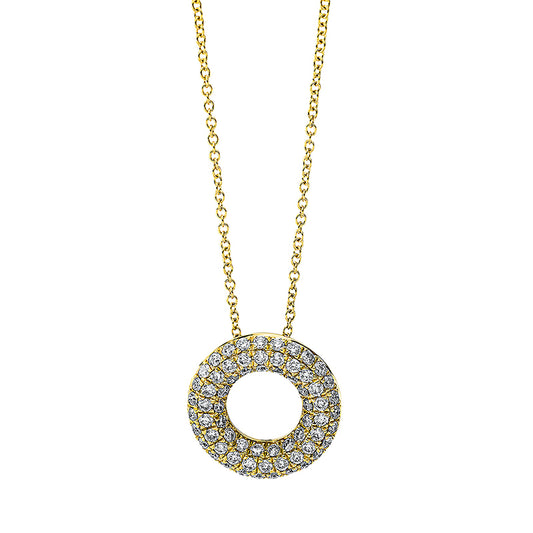 Necklace 18 kt gold circle, with ZÖ 40 cm + 42.5 cm