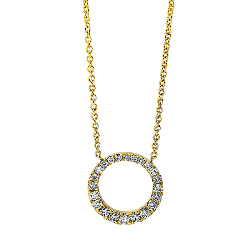 Necklace 18 kt gold circle, with ZÖ 40 cm + 42.5 cm