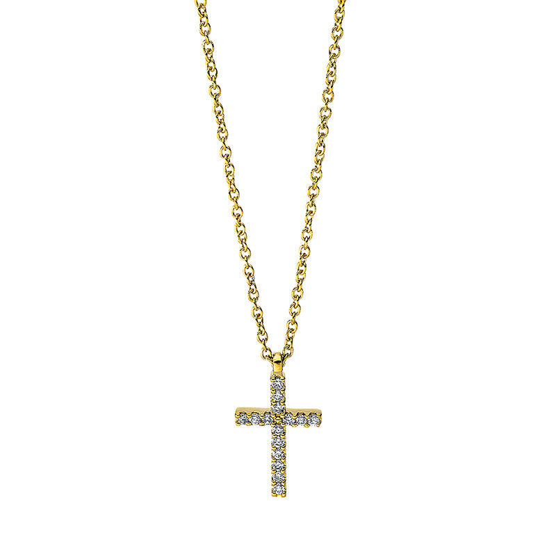 Collier 18 kt GG Kreuz, mit ZÖ 42 cm