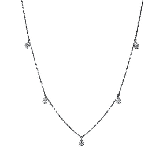 Collier 18 kt WG, mit ZÖ 42 cm