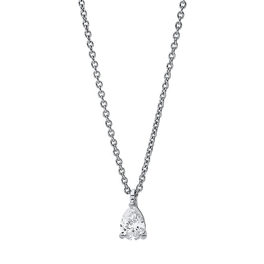 Necklace 3 prongs 18 kt white gold