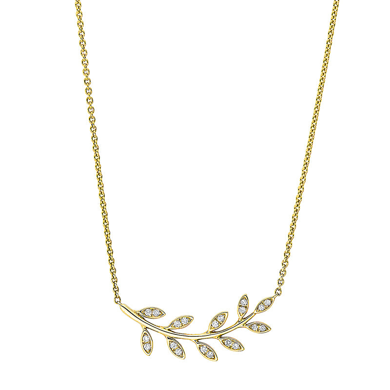 Necklace 18 kt gold leaf