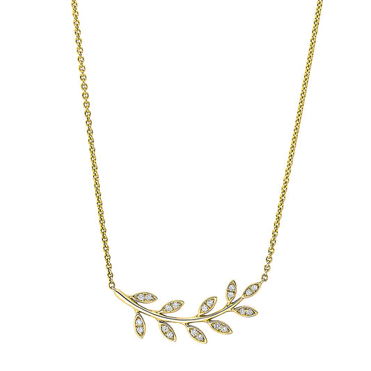 Collier 18 kt GG Blatt, mit ZÖ 40 cm + 43 cm