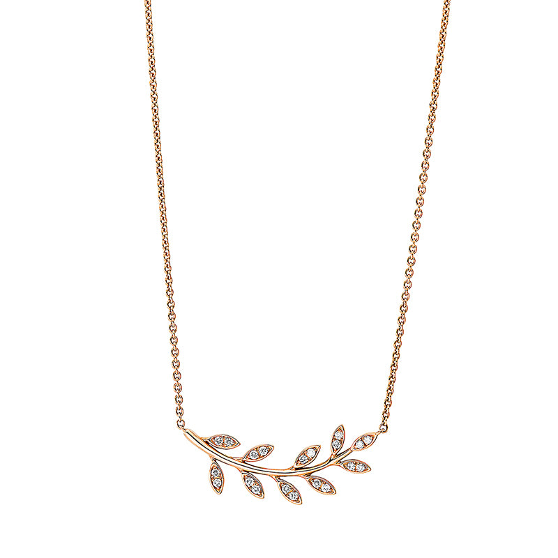 Necklace 18 kt RG leaf