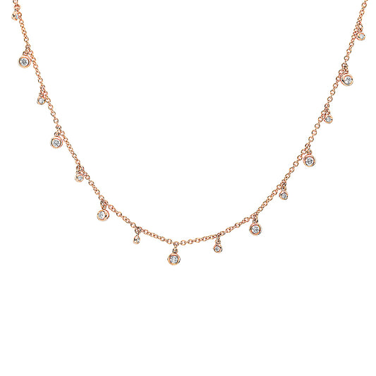 Collier Zarge 18 kt RG, mit ZÖ 40 cm