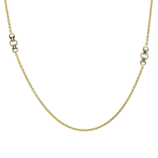 Collier 18 kt GG, mit ZÖ 60 cm + 65 cm