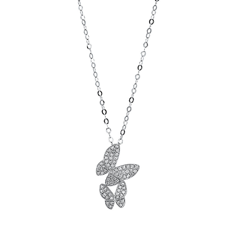 Necklace 18 kt WG butterfly