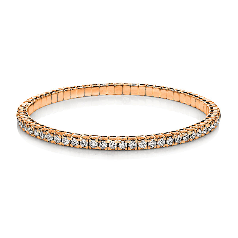 Bracelet with 4 prongs, 18 kt rose gold, flexible band, variable