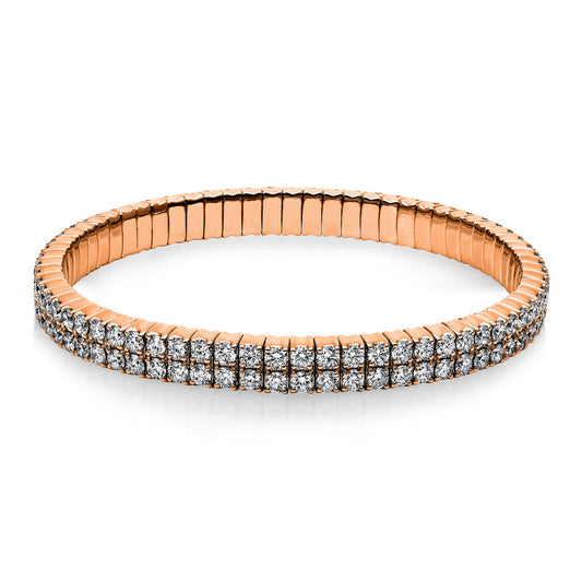 Bracelet with 4 prongs, 18 kt rose gold, flexible band, variable