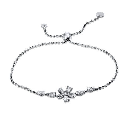 Armband 18 kt WG Blume