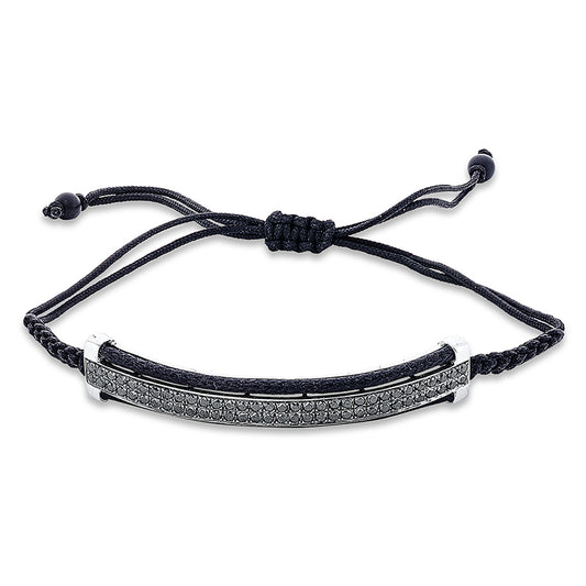 Armband 18 kt WG, Fassung teils schwarz rhodinie